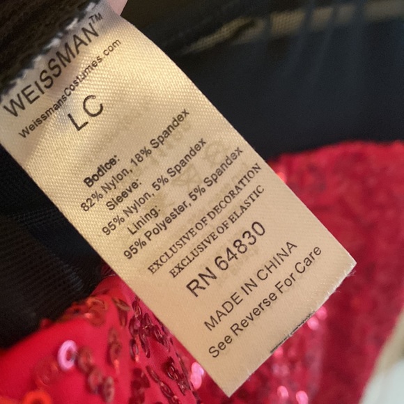 Weissman stray cat strut red fringe sequin jazz dance costume with black… - Picture 4 of 4
